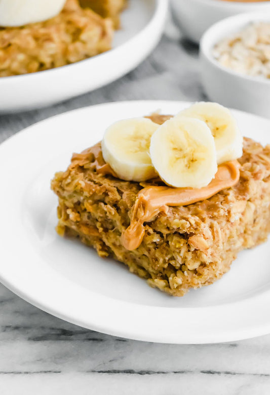 BANANA PEANUT BUTTER OAT BAKE - BIBO